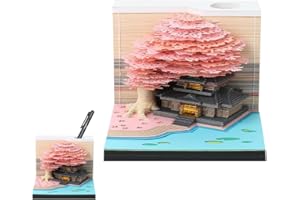 Mineup 2024 Casa del árbol de Calendario, Papel de Bloc de Notas 3D Creativo, Bloc Notas 3d, Escultura de Papel Creativa Artesanía Regalo de Bricolaje Escritorio Decoración del Hogar Regalo