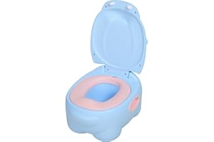 HOMCOM Vasino per Bambini 6 Mesi-48 Mesi Antiscivolo Ippopotamo Blu (40x30x23cm)
