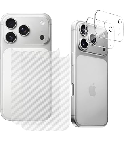Protector Trasero Y De Cámara Para IPhone 17 Pro MAX - 2+2 Pack, Material PET Mate Semitransparente, Antiarañazos, Ligero Y Fácil De Instalar