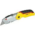 Cutter Stanley FATMAX 0-10-825 - Lame Rétractable, Changement Facile, Poignée Bi-Matière - Avec 3 Lames - Jaune
