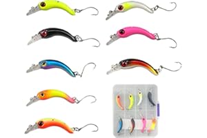 duisoad 8 Piezas Señuelos Pesca Señuelos Spinning Kits de Señuelos para Agua Dulce, Agua Salada, Lucio, Lubina y Trucha