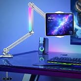 Coverzone Profesyonel Ayarlanabilir LED Işıklı Uzun Kollu Al&uuml;minyum Masa&uuml;st&uuml; 14.6 in&ccedil; Kadar Uyumlu iPad ile Uyumlu Tablet Sta