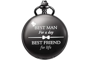 TREEWETO Orologio da taschino personalizzato per Groomsmen Best Man Custom Engraved Pocket Watches Proposal Gift for Man Wedding Gifts, Groomsman Gifts for Men