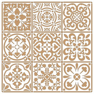 Decorazione stencil sfondo piastrelle 095