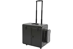 PANFUDONGK Fußpflege Koffer Silber Tragfähigkeit 50 kg Werkzeug Organizer mit 2 Räder 4 Schlüssel für mobile Fußpflege und professionelle Anwendungen ideal für Fußpfleger und Maniküristen (Schwarz)