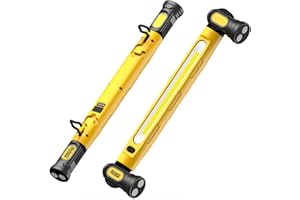 MECHANILITE Werkstattlampe 3000LM mit 3 Farbtemperaturen,Arbeitsleuchte Led Akku mit Magnet & Haken, 5200mAh USB-C Schnellladung, IP54 Wasserdicht für Auto-Reparatur, Camping, Baustelle, Garage (Gelb)