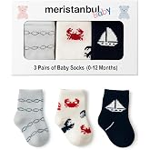Meristanbul Baby ile Yaz Macerası Başlasın! | Erkek Bebek 3&rsquo;l&uuml; Deniz Temalı Kutulu &Ccedil;orap Seti &ndash; Yenge&ccedil;, Yelkenli ve G&ouml;zl&uuml;k De