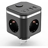 3680W Pro Power 2xType-C ve 2x USB Girişli Anahtarlı 3l&uuml; &Ccedil;oğaltıcı K&uuml;p Priz