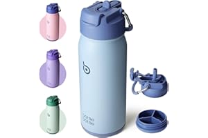 BOTTLEBOTTLE BOTTLE BOTTLE Stainless Steel Kids Water Bottle 16oz(470ml) Insulated Sports Water Bottle with Straw and Pills Holder for Gifts and School（Blue）