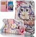 Produktbild Roreikes Hülle Leder Für Samsung Galaxy S6 Edge Flip Case Echt, Folio PU Leather Handytasche Brieftasche Schutz Etui Schale Und Weich TPU Silikon, Bunt Gemalt Retro Kreativ Lanyard Strap Bunt Bemalt Blume Case Multi Muster Wallet Bookstyle Handyhülle mit Standfunktion Karteneinschub Bumper(5,1Zoll)-Lila Eule