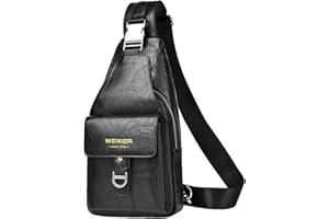 Hjkiopc Borse a spalla da uomo,Borsello Tracolla Zaino Monospalla Pelle Borsa a Tracolla Piccolo Impermeabile Spalla Sling Bag (Nero 1)