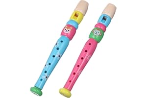 TODDMOMY 2pcs Plastic Recorders for Children Beginners, 6-Hole Recorder Instrument -Colorful Flute Instrument Music Sound Toys for Boys and Girls Early Education Stage Performance Prop (Random Color)