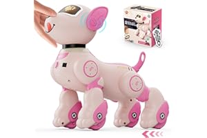 VATOS Cane Robot Telecomandato per Bambini – vocale e 2,4 GHz telecomando animale domestico cane robot con 20 funzioni, danza programmabile musica RC robot cane per bambini 3-12 anni