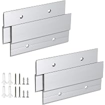 Ganci A Z Per Appendere Quadri E Mobili, 45 Cm In Alluminio, Portata 72,6 Kg, Staffe A Muro Francesi Con Viti E Livella, Conf. Da 1 Coppia