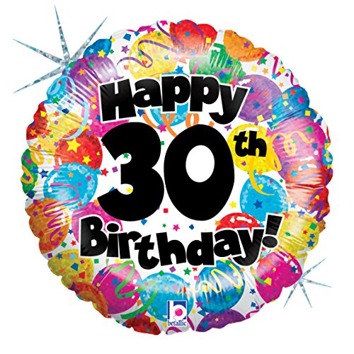Betallic F86356P - Folienballon 18 Zoll - 30th Birthday, holografisch