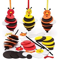 Baker Ross Kits d'abeilles à empiler (Lot de 6) - Kit de loisirs créatifs que les enfants pourront assembler et exposer