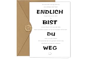 Werfunee - Abschiedskarte Kollegen A6 (mit Umschlag) - Lustige Karte Abschied Kollege - Abschiedsgeschenk Kollegen Jobwechsel - Karte Abschied Kollegin - Ruhestand Karte (Endlich bist du weg)
