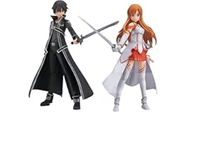 Luxetoys Kirito e Asuna Anime, statuette con statuette mobili e montabili, 13 cm, per decorazione (2 pezzi)