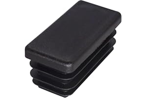 SKIR'CO 20 tapones rectangulares de plástico de 20 x 50 mm, tapas de tubo mate, insertos de tubo rectangulares, tapones para postes de valla, color negro RAL 9005