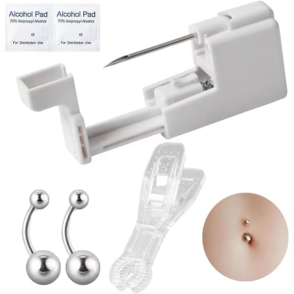 Kit Piercing Per Ombelico – 17 Pezzi In Acciaio Inossidabile 316L, Sicuro E Completo