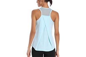 Dawnrole Palestra Donna Gym Top Senza Maniche in Rete Yoga Corsa Camicie Atletiche