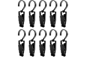 UMCHU 10 Stück große Handtuchklammern, große Wäscheklammern,360° drehbare Haken mit Klammern, Kunststoff-Kleiderklammern,drehbare Geschirrtücher hängende Hosenaufhänger