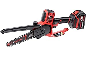 Laecabv 7 Pollici Mini Motosega a Batteria per Potatura, con 5.4Ah Batterie Elettrica, per il Taglio del Legno Giardini (LA-J7Max)