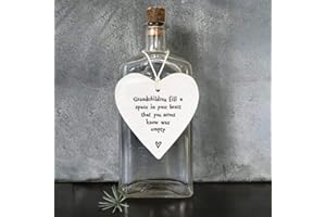 East of India - Porcelain Hanging Heart - "Grandchildren fill a space in your heart that you never knew was empty"