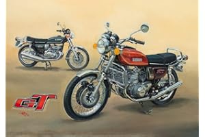 HANSEN FINE ART Suzuki GT750 GT550 Japanese Motorbike Motorcycle Blank Birthday Fathers Day Card