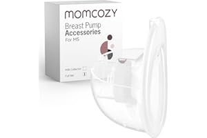 Momcozy Full Set Collector Cup Only Compatible with Momcozy M5 NOT for Others. Original M5 Breast Pump Replacement Accessories (160ml, with Double-Sealed Flange 24mm)