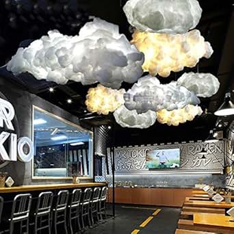 INJUICY Modernen LED Seide Wolken Pendelleuchte Baumwolle Hängelampe