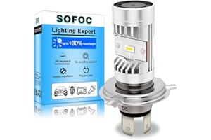 SOFOC H4/9003/HB2 Bulb LED Built-in Cooling Fan 5000LM Headlight 6V 12V 24V Compatible With 6-24V AC/DC 15W White 6000K High Performance 1Pcs