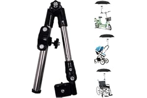 ALOVEDOG Umbrella Mount Stand,Universal Adjustable Bicycle Umbrella Bar Holder Wheelchair Umbrella Stand Handle,Outdoor Sports Accessories for Bicycle, Wheelchair,Baby Cart, Golf Cart (Black)
