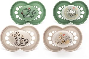 MAM Original Day & Night Soothers | 6-18 Months | 4 Pack | Includes 2X Glow in The Dark Dummies | Orthodontic Design | Baby Accessories | Unisex (Various Designs)