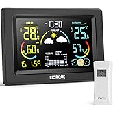 LIORQUE Weather Stations with Outdoor Sensor Wireless Weather Stations for Home, Indoor Outdoor Thermometer Hygrometer Wirele