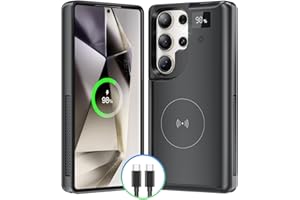 NEWDERY für Samsung Galaxy S25 Ultra Akkuhülle 6,9", 10000mAh tragbare Powerbank mit LED-Anzeige, kabelloses Qi-Ladegerät und 20 W USB-C-Schnellladung, Sync-Data unterstützt, Schwarz