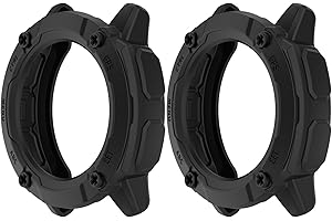 Chofit Etui kompatybilne z Garmin Instinct 2X, etui ochronne z TPU osłona osłona zderzak akcesoria do zegarków Instinct 2X, 2-pak (czarny + czarny)