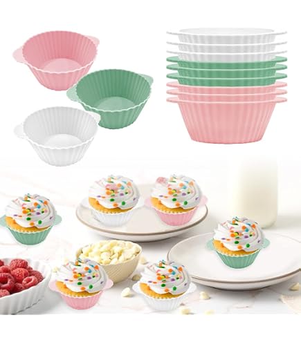 Set 12 Pirottini In Silicone Per Muffin E Cupcake - Colorati, Antiaderenti, Per Forno E Freezer