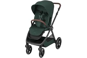 Maxi-Cosi Oxford Plus Baby Kinderwagen, 2-in-1 Set, mit Babywanne, 0–4 Jahre, 0–22 kg, kompakt zusammenklappbar, Sanfte Federung, 3 Liegepositionen, 10 kg großen Aufbewahrungskorb, Twillic Green