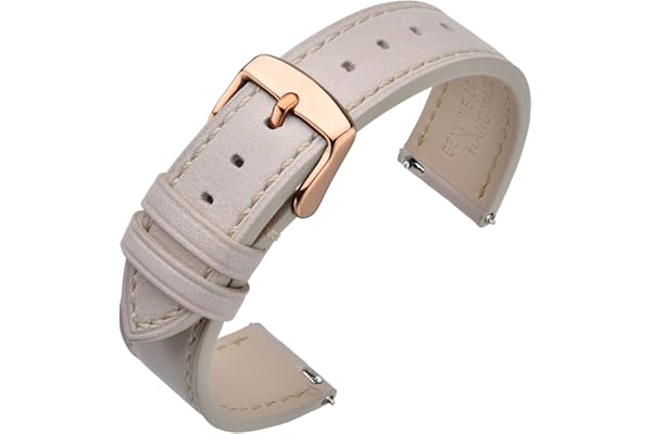 ANNEFIT Bracelet Montre 16mm 17mm 18mm 19mm 20mm 21mm 22mm, Bracelets de Remplacement Cuir à Libération Rapide pour Femme Homme