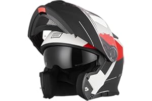 ORIGINE Casco Moto Modulare Omologato ECE Integrale Casco con Doppia Visiera Parasole