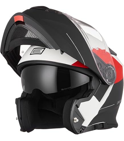 Casco Modulare Moto YEMA YM-925 | Integrale ECE Omologato, Doppia Visiera, Ventilazione | Uomo E Donna (Taglia L)