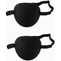 AWAVM Adjustable Eye Patches – 2 Pack, Black, For Amblyopia/Lazy Eye, Post-Surgery, Or Costume