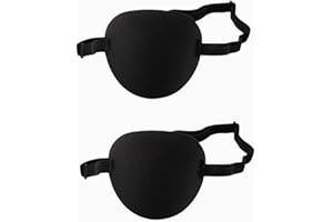 Jc.upin 2PCS Eye Patches for Adults Kids,Adjustable Eye Patch,Pirate Eye Patches,Medical Eye Patch, Amblyopia Lazy Eye Patches for Left or Right Eyes, Black