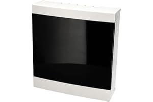 EDO Rozdzielnica Elektryczna Natynkowa 2 Rzędy 24 Modułów 32 x 30 x 9,5 cm - Biała ABS Skrzynka Bezpiecznikowa IP40 IK07, Skrzynka Rozdzielcza do Garażu, Warsztatu, Domu