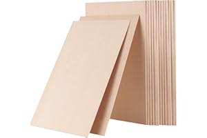 HAKZEON 15 PCS 300 x 200 x 1.5mm Balsa Wood Sheets, 1/16 Inch Unfinished Basswood Plywood Sheets for Crafts DIY Building Project Model Arts House Aircraft Ship