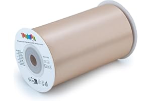 Satinband 100mm x 10m Rolle - FARBAUSWAHL in 3/6/12/25/38/50/75/100mm - farbecht & waschbar - Schleifenband für Hochzeit - Geschenkband zum Verpacken Dekorieren Basteln - Beige 835