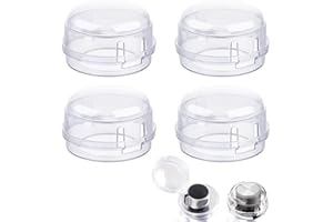 MIKIULY Bouton de Sécurité Four,Cache-Boutons de Cuisinière à Gaz,Gaz Couverture de Bouton,Matériaux Résistants à La Chaleur Pour La Sécurité La Cuisine Bébé Enfant En Bas Âge,Couleur Transparente,4pc