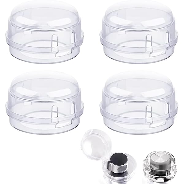Cache-boutons De Cuisinière – 8 Pièces – Protection Enfant Pour Four Et Plaques De Cuisson (noir/transparent)
