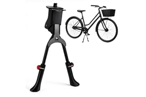 com-four® Support de vélo à Deux Pieds - béquille Centrale Double Stable et réglable en Hauteur - Support de vélo pour vélos électriques, VTT